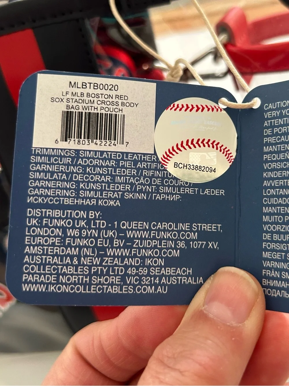 NWT MLB Boston Red Sox Clear Tote Crossbody Stadium Bag with Pouch